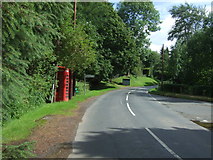 NT7359 : Telephone box on road junction, Ellemford Bridge by JThomas
