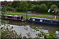 Narrowboats on canal arm beside Nutt