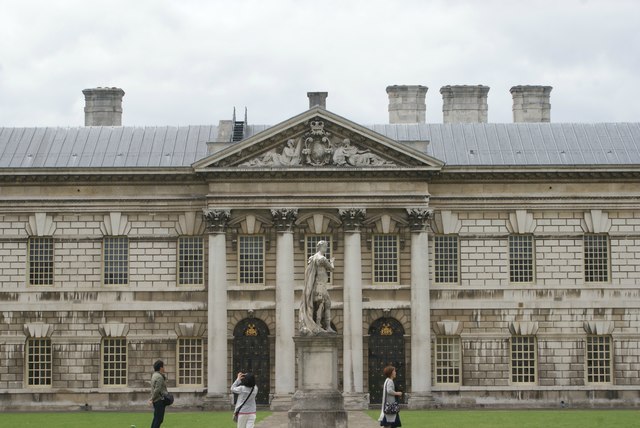 View of Queen Anne Court, University of Greenwich from the university grounds