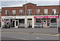 SO8555 : Shops at the western end of Lowesmoor, Worcester by Jaggery