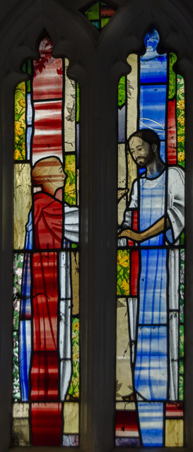 Stained glass window, St Mary's church, Warwick