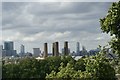 View of the chimneys of Greenwich Power Station from One Tree Hill #2