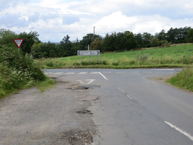 Sawley Moor Lane at its junction with the B6265