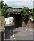 ST1600 : South side of New Street railway bridge, Honiton  by Jaggery