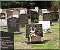 Gravestones in Poringland cemetery