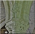 SP4343 : Hanwell, St. Peter's Church: Medieval musicians, a beautifully defined fiddle player by Michael Garlick