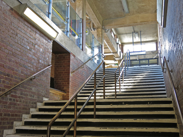 Steps up to the westbound platform, Ruislip Manor tube station