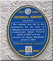 ST1600 : School Arch blue plaque, Honiton by Jaggery