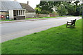 Bench and bus shelter on Balsham High Street