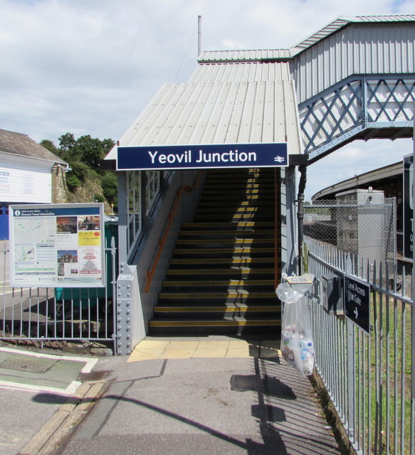 Yeovil Junction railway station entrance steps