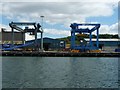TM1642 : Container cranes and Shed 18, Ipswich by Christine Johnstone