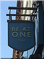 Sign for the Be At One Bar, Islington