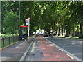 Bus stop and shelter on Lea Bridge Road, London E5