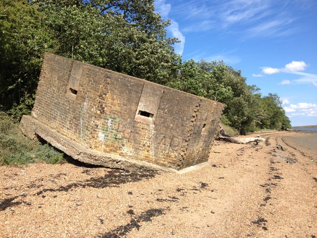 Derelict Pillbox on the bank of the River Medway, near Upnor