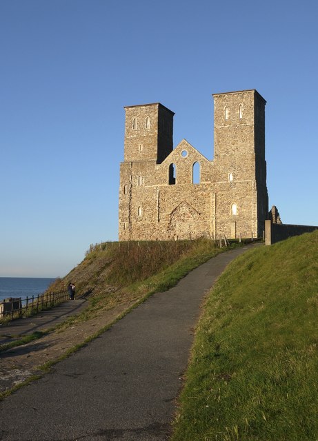 Reculver: the twin towers from the west