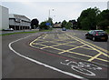 Bend in Angel Street cycle lane, Bridgend