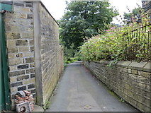 SE0523 : The narrow, wall enclosed, Jerry Lane in Sowerby Bridge linking Haugh End Lane with Rochdale Road (A58) by Peter Wood
