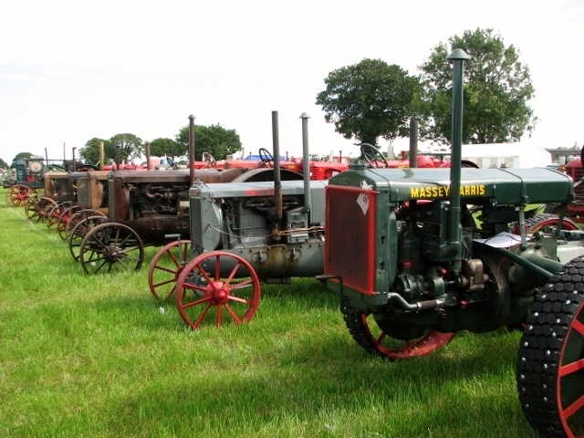 Massey-Harris and Wallis tractors on display
