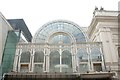 View of the glass frontage of the Royal Opera House from Bow Street