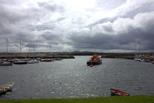 Portrush Harbour, looking east