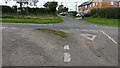 Road junction with minimal grass triangle