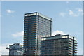 View of buildings near Marsh Wall from the Thames Path