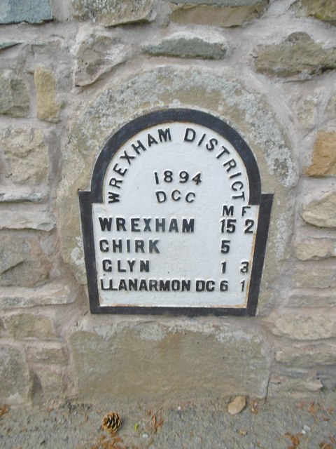Old Milestone, by the B4500, Dolywern, west of Chirk