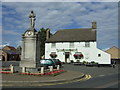 War Memorial and the Chequers public house, Cottenham