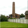 SK4433 : Chimney and warehouse building at Draycott Mills by Alan Murray-Rust