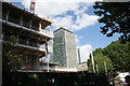 View of the building in Canary Wharf next to the J. P. Morgan building from Marsh Wall