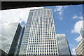 View of the building next to the J. P. Morgan building from Canary Wharf