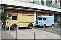 View of a pair of Citroen H vans at Canary Wharf