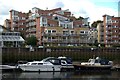 Flats and boats at Teddington Lock