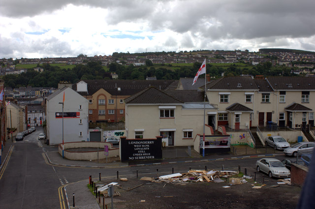 Londonderry west bank unionist area from city walls