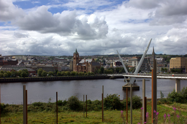 Mute Meadow, Peace Bridge and Guildhall, Derry