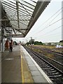 NT9953 : Train approaching Berwick Station by John Myers