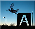 Memorial sculpture on roundabout