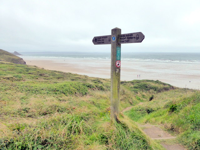 Pembrokeshire Coast Path Sign near Maidenhall Point