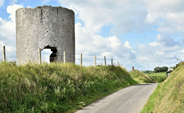 Windmill stump, Ballywalter (August 2017)