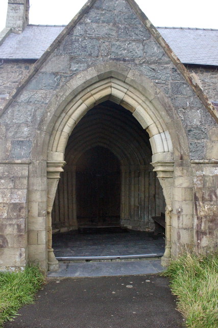 Early English doorway at St Mary's Church, Llanaber