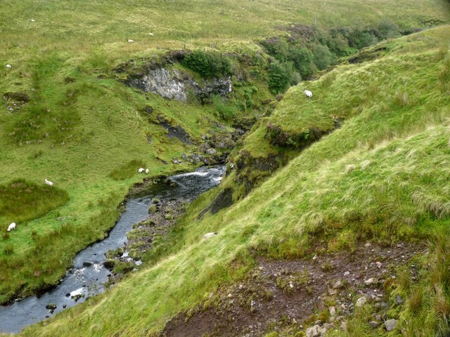 North Rotten Burn emerging from a short gully