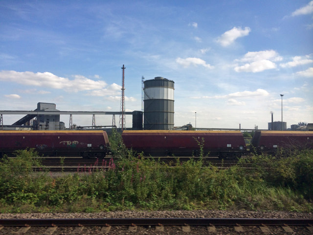 British Steel plant Scunthorpe from the railway