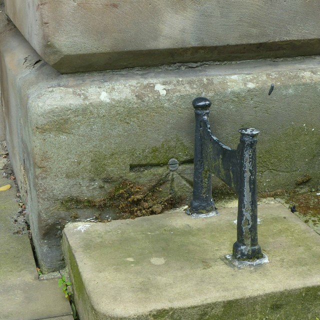 Bench mark with bolt, Shire Hall, Market Place, Stafford
