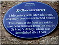 SP0202 : Blue plaque on 33 Gloucester Street, Cirencester by Jaggery