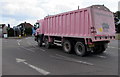 Pink lorry in Yate