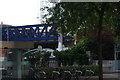 View of fountains at the rear of the Southbank Centre from the footpath leading to Belvedere Road