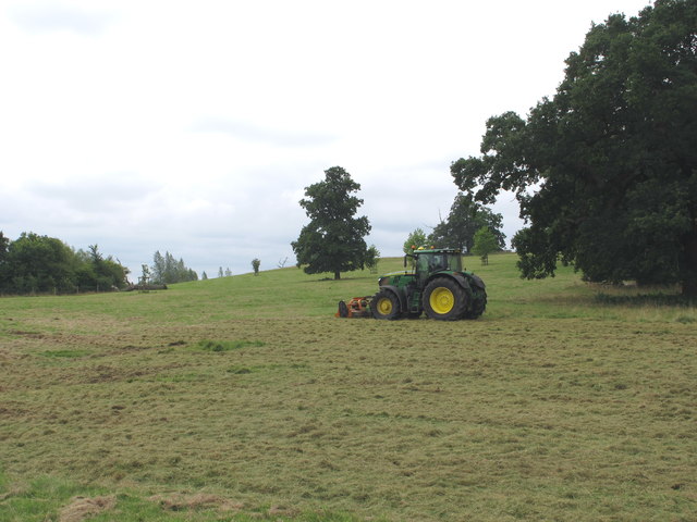 Tractor mowing in Thame Park