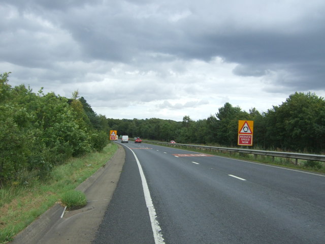 Approaching roundabout on the A11