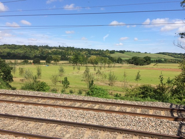 View from a Reading-Swindon train - Fields near Scrace's Farm