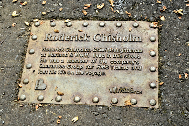 Roderick Chisholm (Titanic plaque), Belfast (August 2017)